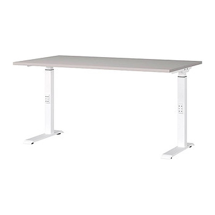 GERMANIA DOWNEY höhenverstellbarer Schreibtisch kaschmir rechteckig, C-Fuß-Gestell weiß 140,0 x 80,0 cm