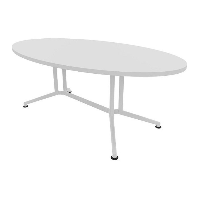 Quadrifoglio Konferenztisch X2 weiß oval, V-Gestell weiß, 200,0 x 110,0 x 74,0 cm