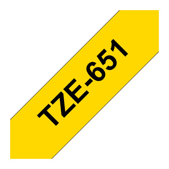 brother Schriftband TZe-651 TZE651, 24 mm, schwarz auf gelb, 1 St.
