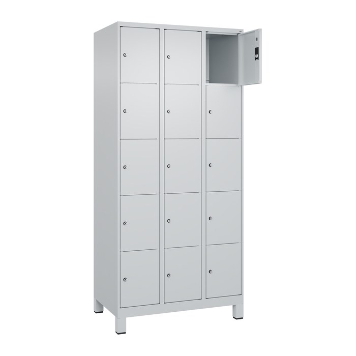 CP Schließfachschrank Classic Plus lichtgrau 080010-305 S10009, 15 Schließfächer 90,0 x 50,0 x 195,0 cm