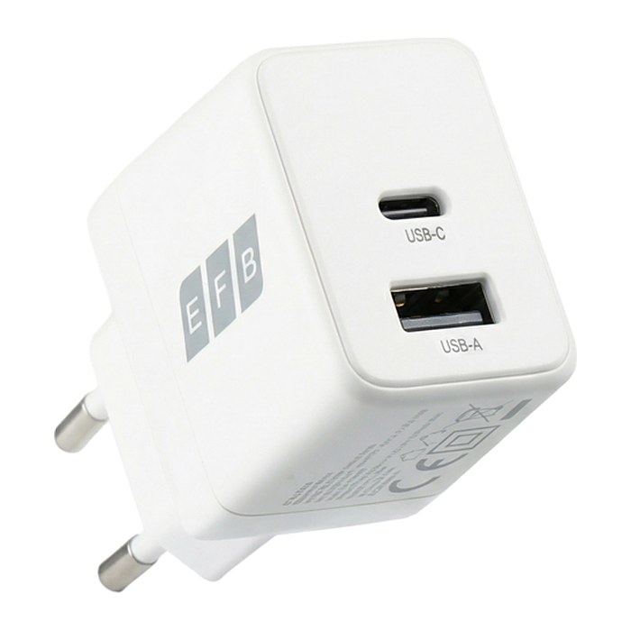EFB Ladegerät 20W USB-C + USB-A Set PD3.0 GaN QC3.0