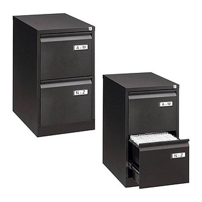 BISLEY LIGHT Hängeregistraturschrank schwarz 2 Schubladen 41,3 x 62,2 x 71,1 cm, 1 St.