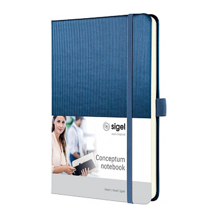 SIGEL Notizbuch Conceptum® ca. DIN A5 liniert, blue metallic Hardcover 194 Seiten, 1 St.