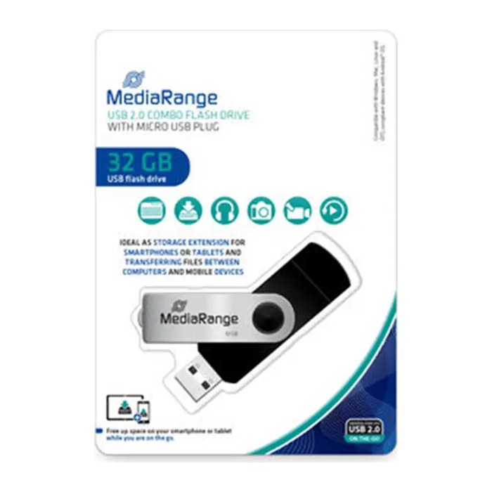 MediaRange USB-Stick 32 GB USB combo mit Micro USB