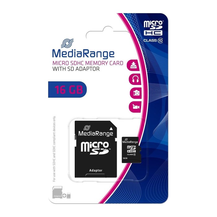 MediaRange Speicherkarte micro SDHC, 16 GB, 1 St.