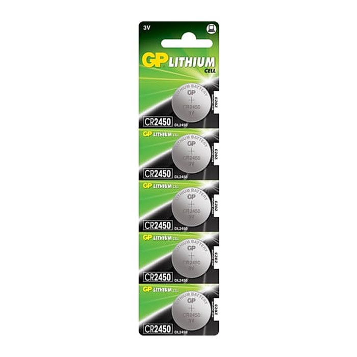 GP Knopfzelle CR2450 Lithium 3,0 V, 5 St.