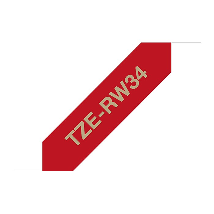 brother Textil-Schriftband TZe-RW34 TZERW34, 12 mm, gold auf rot, 1 St.