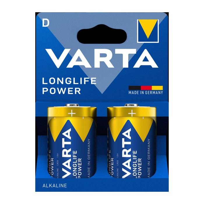 VARTA Batterien LONGLIFE Power Alkali-Mangan Mono D 1,5 V, 2 St.