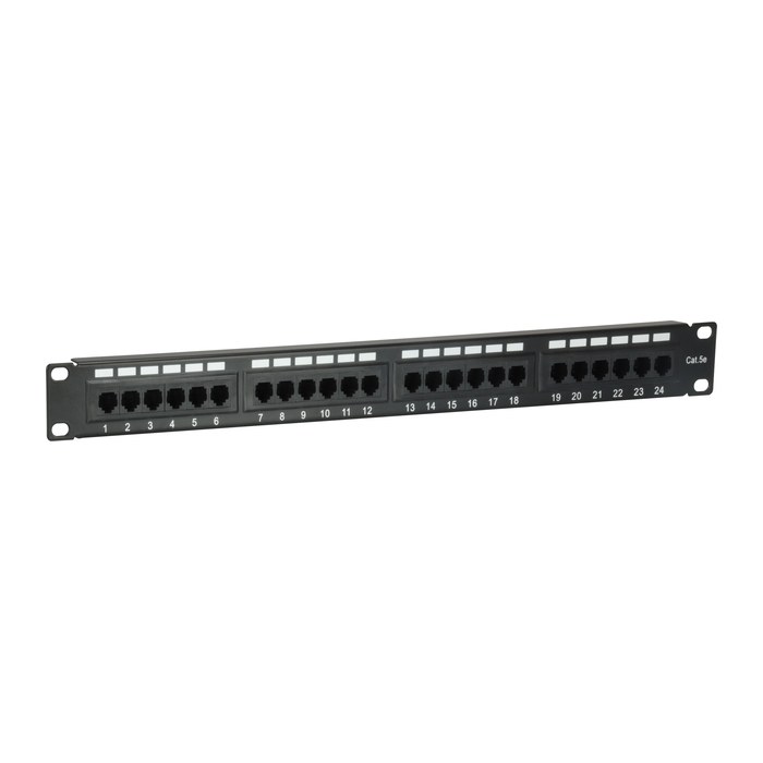 Equip 19" Patchpanel 24xRJ45 Cat5e UTP 1U 100MHz RAL9005