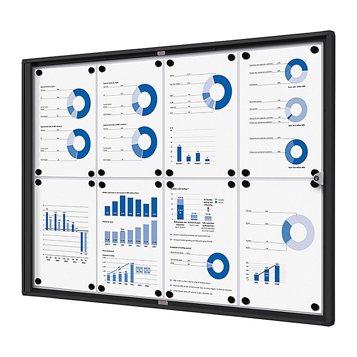 Showdown® Displays Schaukasten Economy schwarz 8x DIN A4 93,1 x 2,6 x 65,5 cm, 1 St.