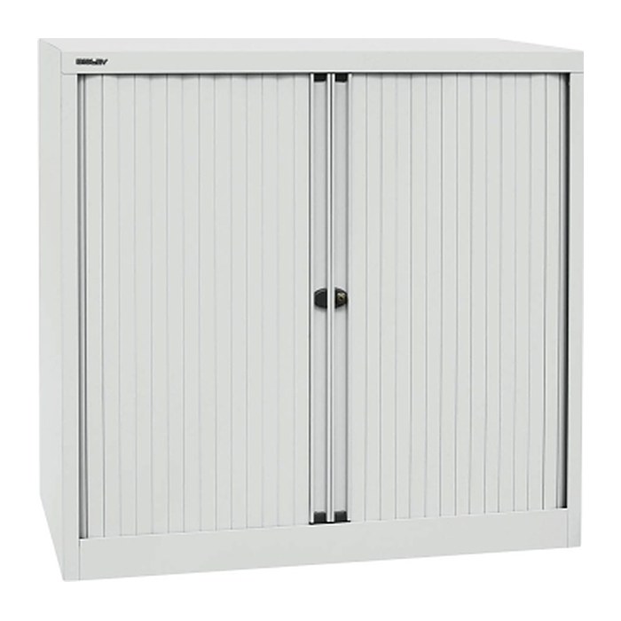 BISLEY Rollladenschrank lichtgrau 2 Fachböden 100,0 x 43,0 x 103,0 cm