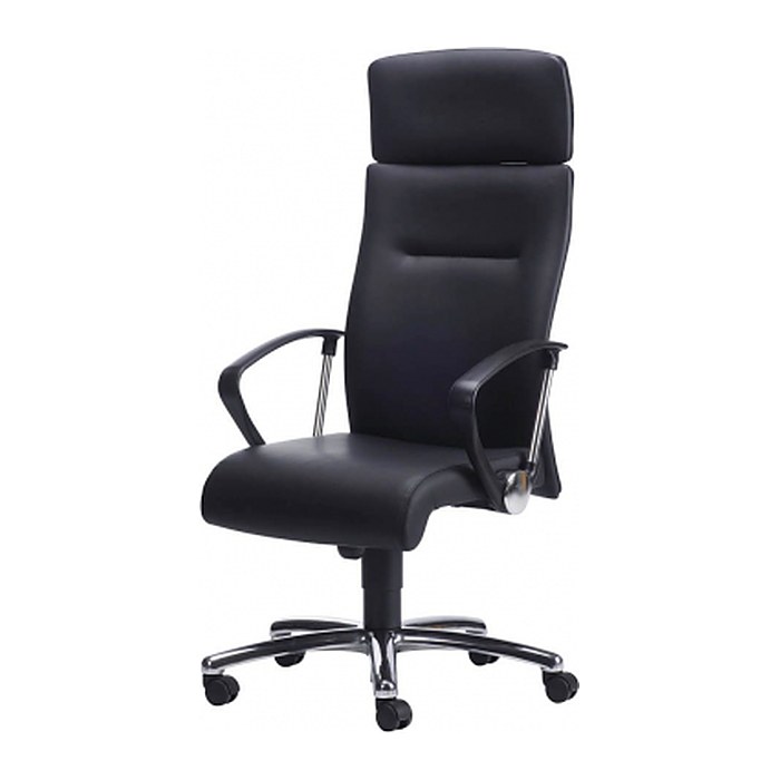 Nowy Styl Chefsessel Eco Lux Leder schwarz, Gestell chrom