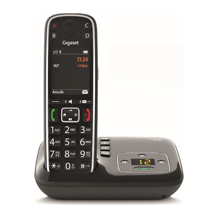 Gigaset E720A Schnurloses Telefon mit Anrufbeantworter schwarz