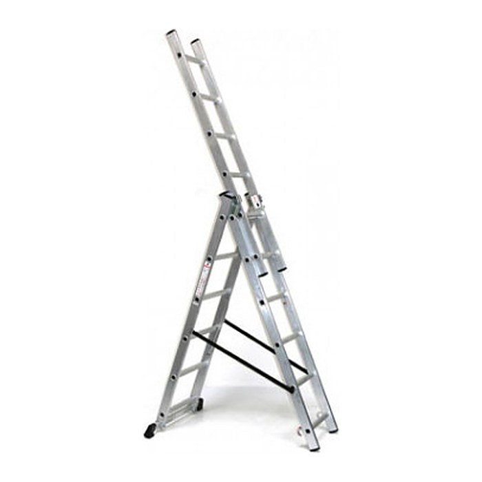 SZ Metall Vielzweckleiter silber 3x 6 Sprossen, H: 381,0 cm