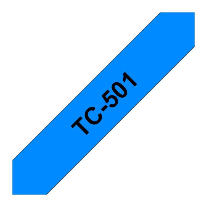 brother Schriftband TC-501 TC501, 12 mm, schwarz auf blau, 1 St.