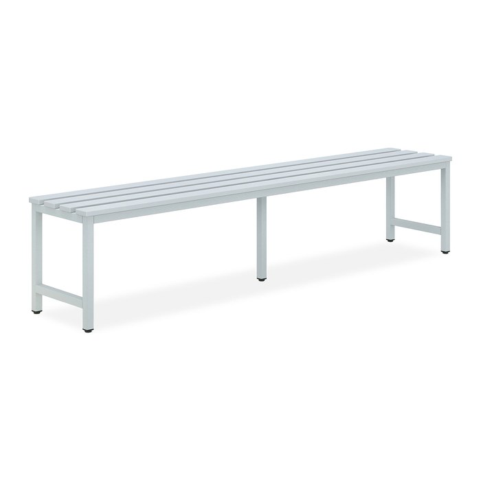 Kunststoff-Sitzbank mit Schuhrost (optional) - 1000-2000 mm (2000 x 380 x 440 mm)