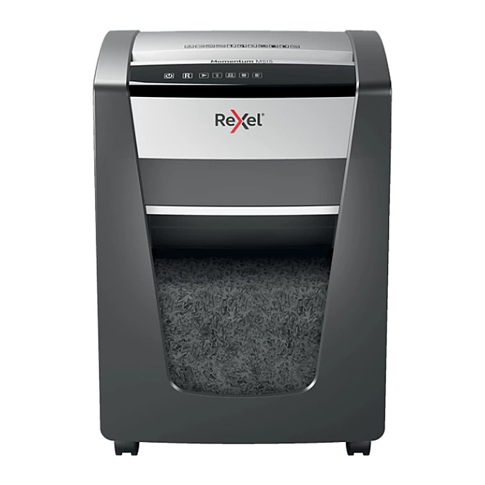 Rexel Momentum M515 Aktenvernichter mit Partikelschnitt P-5, 2 x 15 mm, bis 15 Blatt, schwarz