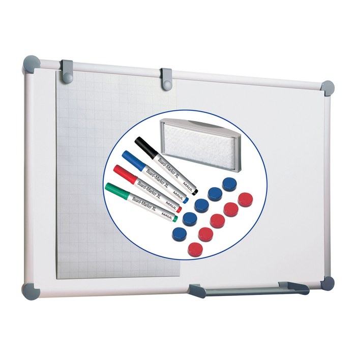 MAUL Whiteboard 2000 MAULpro Komplett-Set 90,0 x 60,0 cm weiß kunststoffbeschichteter Stahl