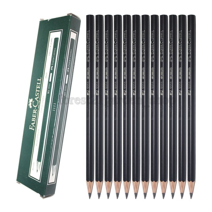 FABER-CASTELL 1111 Bleistifte B schwarz, 12 St.