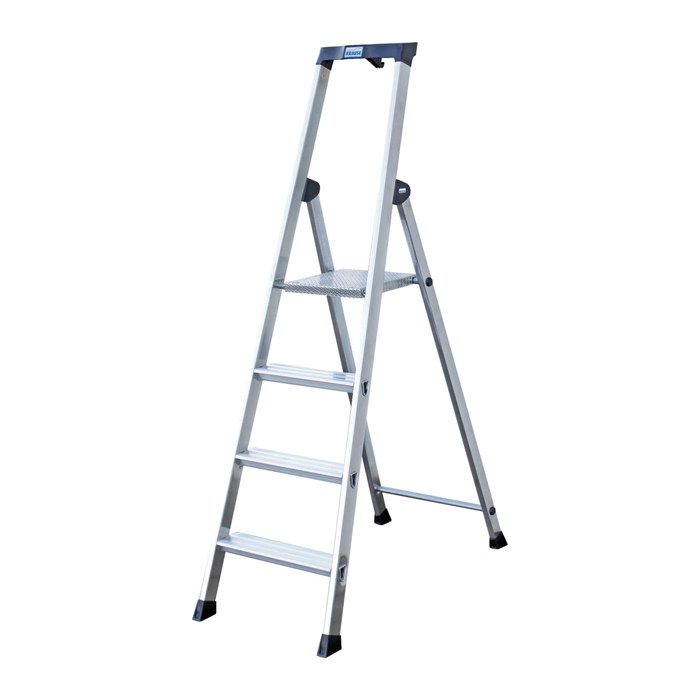 KRAUSE Stehleiter einseitig MONTO Solido silber 4 Stufen, H: 160,0 cm