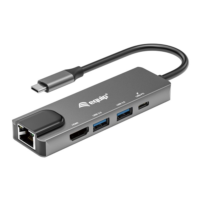 Equip Dock 5-1 USB-C->HDMI,2xUSB-A,GbE,100W USB-C 0.25m
