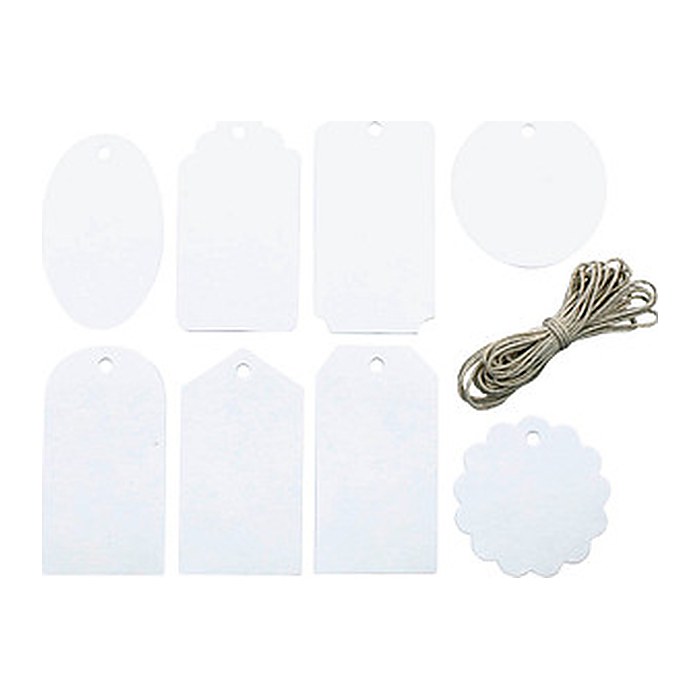 artoz Geschenkanhänger weiß Hangtag Set kraft, 16 St.