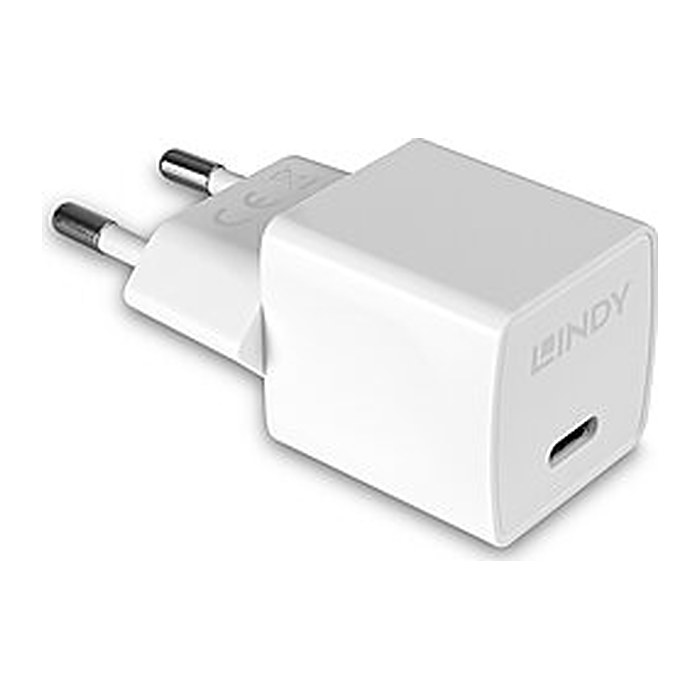 LINDY USB Typ C PD GaN Charger 20W, weiß