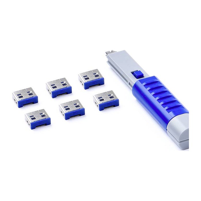 SmartKeeper Basic "USB-A Port" Blocker dunkelblau 6 Stk.+Key