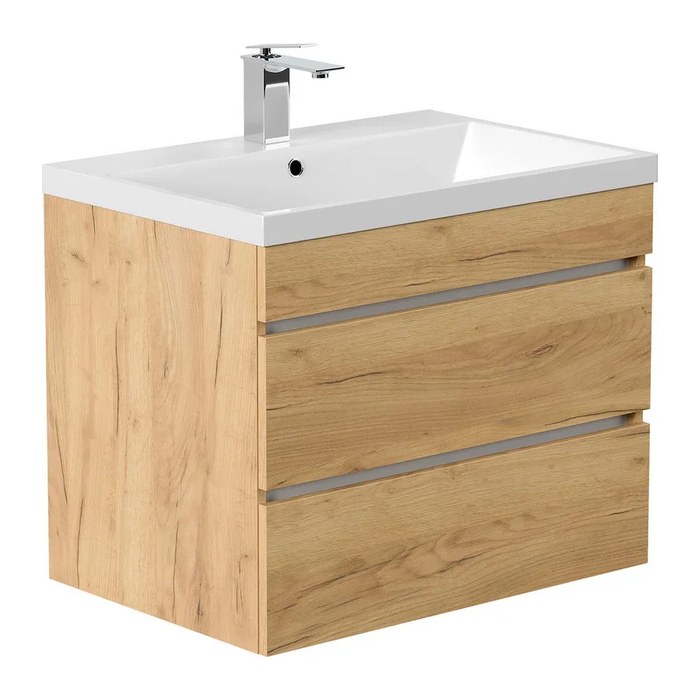 POSSEIK Waschbecken mit Unterschrank FELLINI 70 eiche gold 70,0 x 48,0 x 58,4 cm