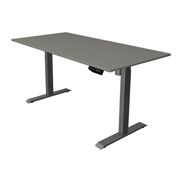 Kerkmann Move 1 elektrisch höhenverstellbarer Schreibtisch grafit rechteckig, T-Fuß-Gestell grau 160,0 x 80,0 cm
