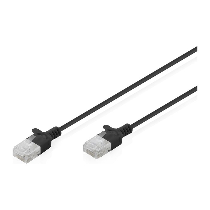 DIGITUS Patchkabel CAT 6 U-UTP Slim 0,3m Schwarz