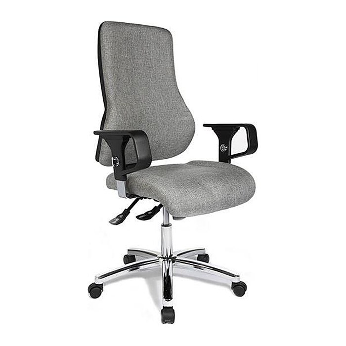 Topstar Bürostuhl Top Point Deluxe Stoff grau, Gestell chrom