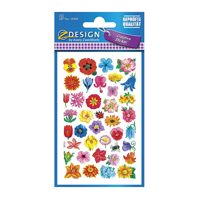 AVERY Zweckform Aufkleber 54304 Blumen, 114 Etiketten