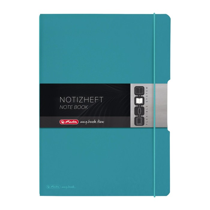 Herlitz Notizheft my.book flex A4 PP 2x 40Bl. kar/lin türkis