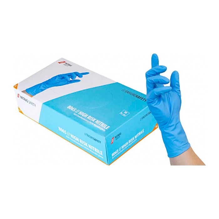 NITRAS MEDICAL unisex Einmalhandschuhe HIGH RISK NITRILE blau Größe M, 50 St.