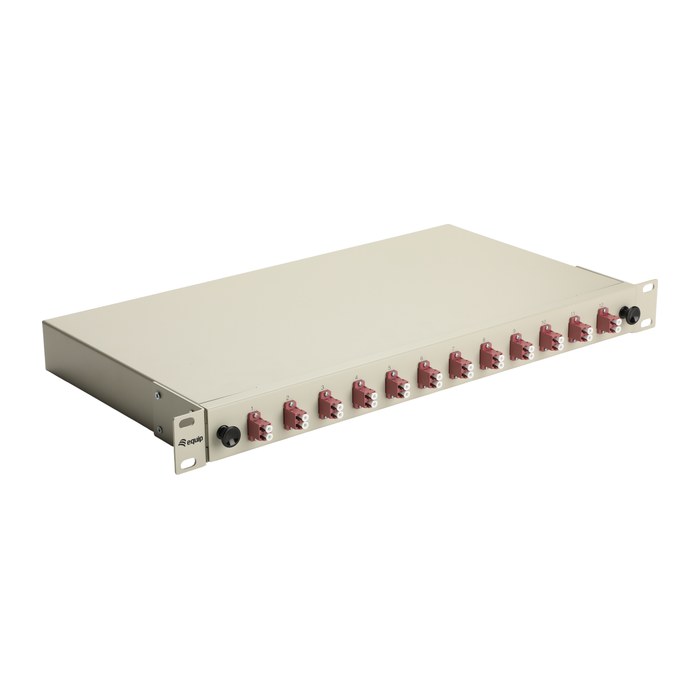 Equip LWL-Spleißkasten 12-Port LC-Duplex OM4 1U komplett gr