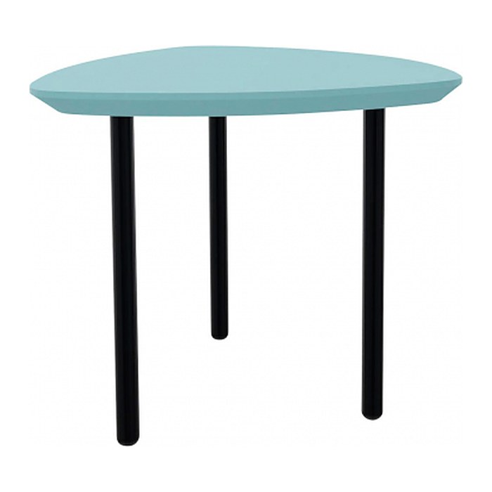 fm TRESTA Beistelltisch dreieckig abgerundet MDF-Platte pastellblau 55,0 x 51,0 x 46,0 cm, 1 St.
