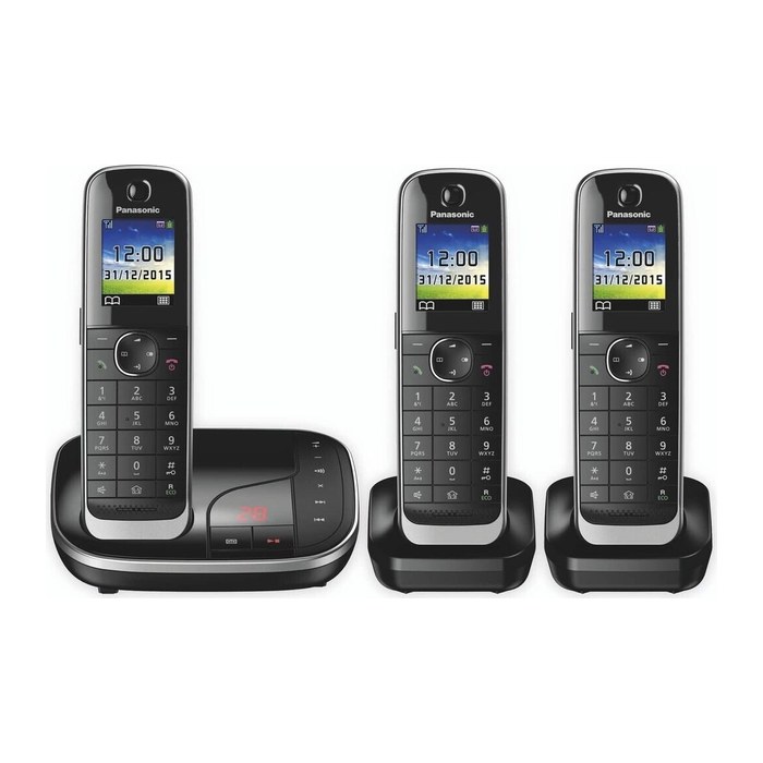 Panasonic KX-TGJ323GB Schnurloses Telefon-Set mit Anrufbeantworter schwarz