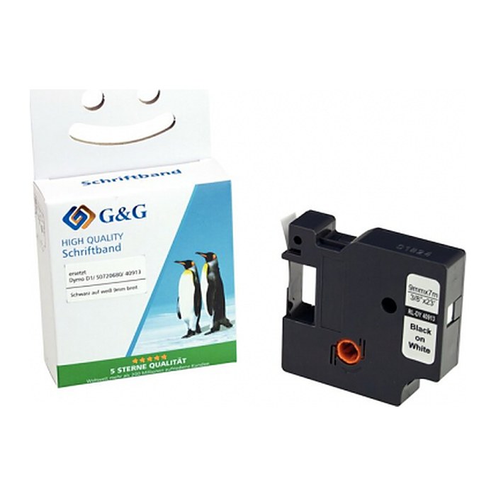 G&G Schriftband kompatibel mit DYMO D1/ S0720680/ 40913