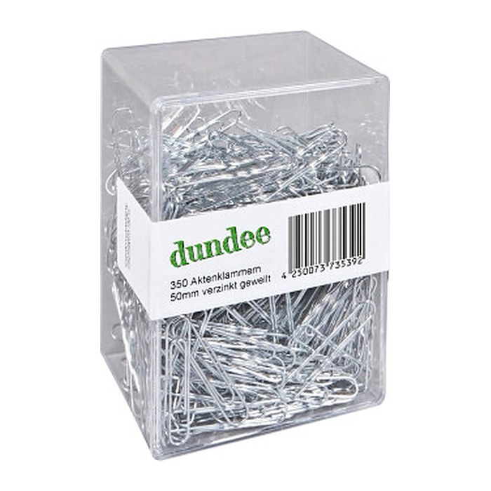 dundee Aktenklammern silber glanzverzinkt, 350 St.
