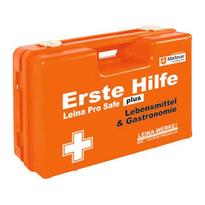 LEINA-WERKE Erste-Hilfe-Koffer Pro Safe plus Lebensmittel & Gastronomie DIN 13169 + Erweiterung orange