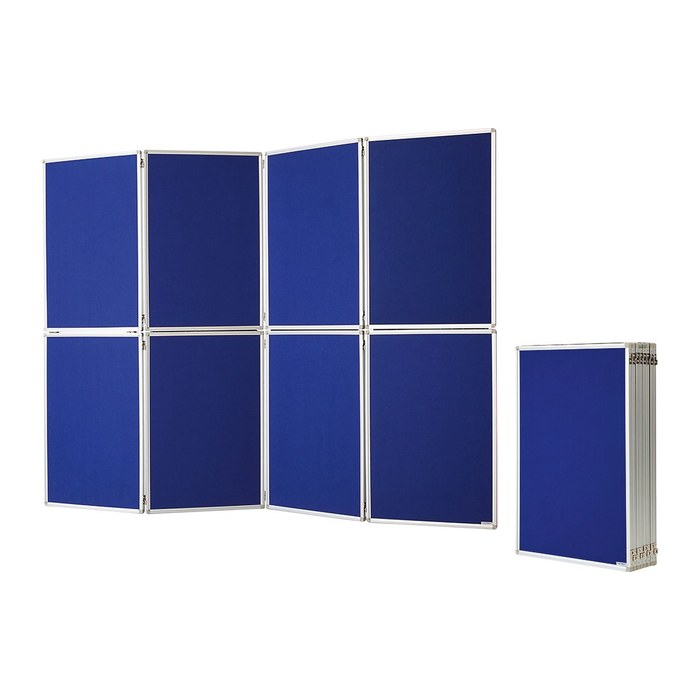magnetoplan Trennwand zusammenklappbar 1101016, blau 244,0 x 181,0 cm mit Rollen, 1 St.