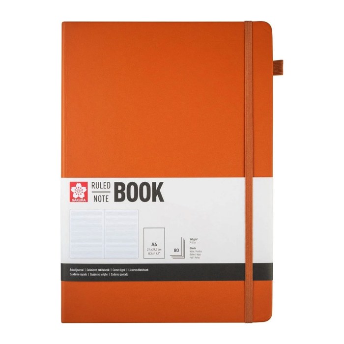 Sakura Notizbuch DIN A4 liniert, bernstein Hardcover 160 Seiten, 1 St.