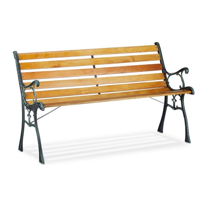 relaxdays Gartenbank 10026118_0 braun Metall 126,0 cm
