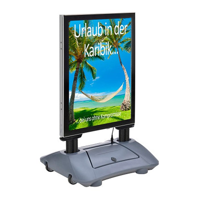 update displays Kundenstopper WindPro LED silber DIN A1 2 Fächer 74,0 x 63,0 x 122,3 cm, 1 St.