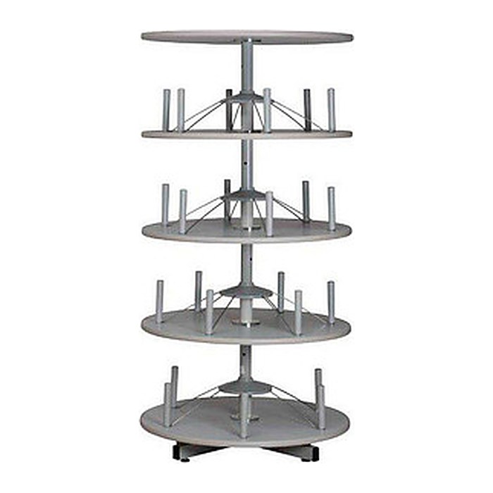 Gürkan Ordnerdrehsäule grau bis zu 96 Ordner, Etagen einzeln drehbar, H: 163,0 cm