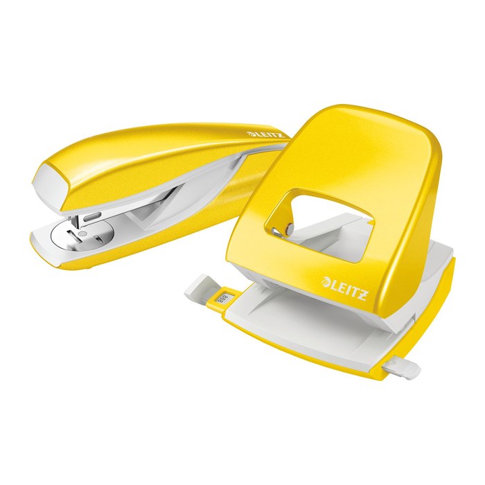 LEITZ Locher und Heftgeräte Set WOW 5095 gelb-metallic