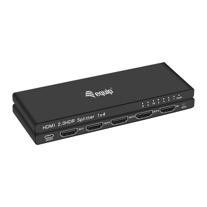 Equip HDMI2.0 4-Port Splitter Ultra Slim 4K/ 60Hz schwarz