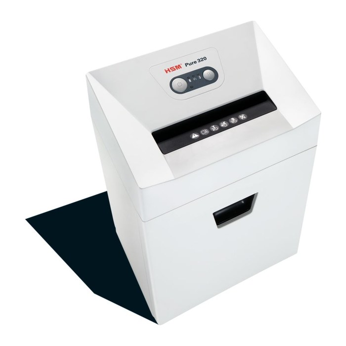 HSM Pure 320 Aktenvernichter mit Streifenschnitt P-2, 5,8 mm, bis 19 Blatt, weiß