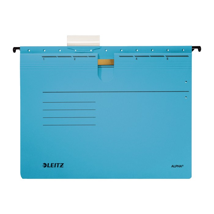 LEITZ Hängehefter ALPHA® 1984 Karton blau DIN A4 1x kaufmännische Heftung, 5 St.